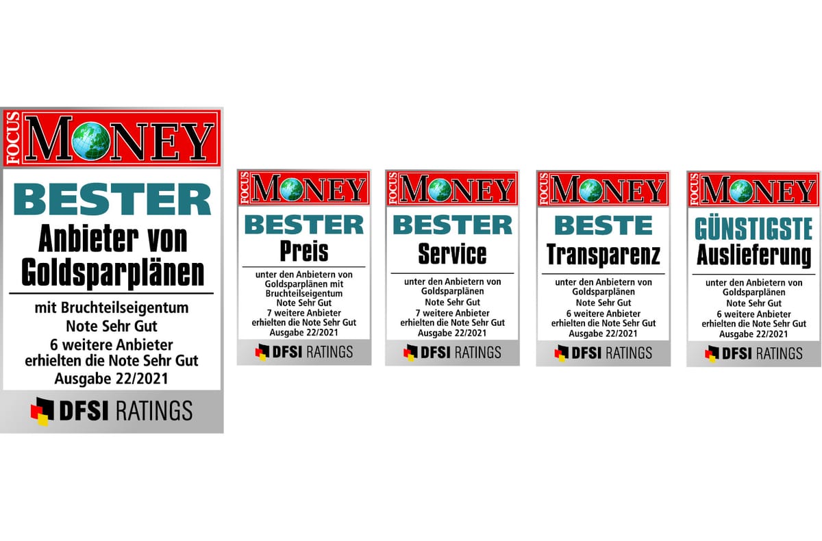 Auvesta Edelmetalle AG erneut unter den besten Anbietern von Goldsparplänen